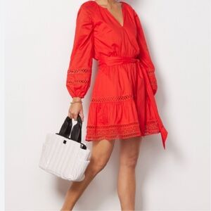 Evereve Juliana Dress in Coral
